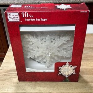Snowflake Tree Topper - White with light.